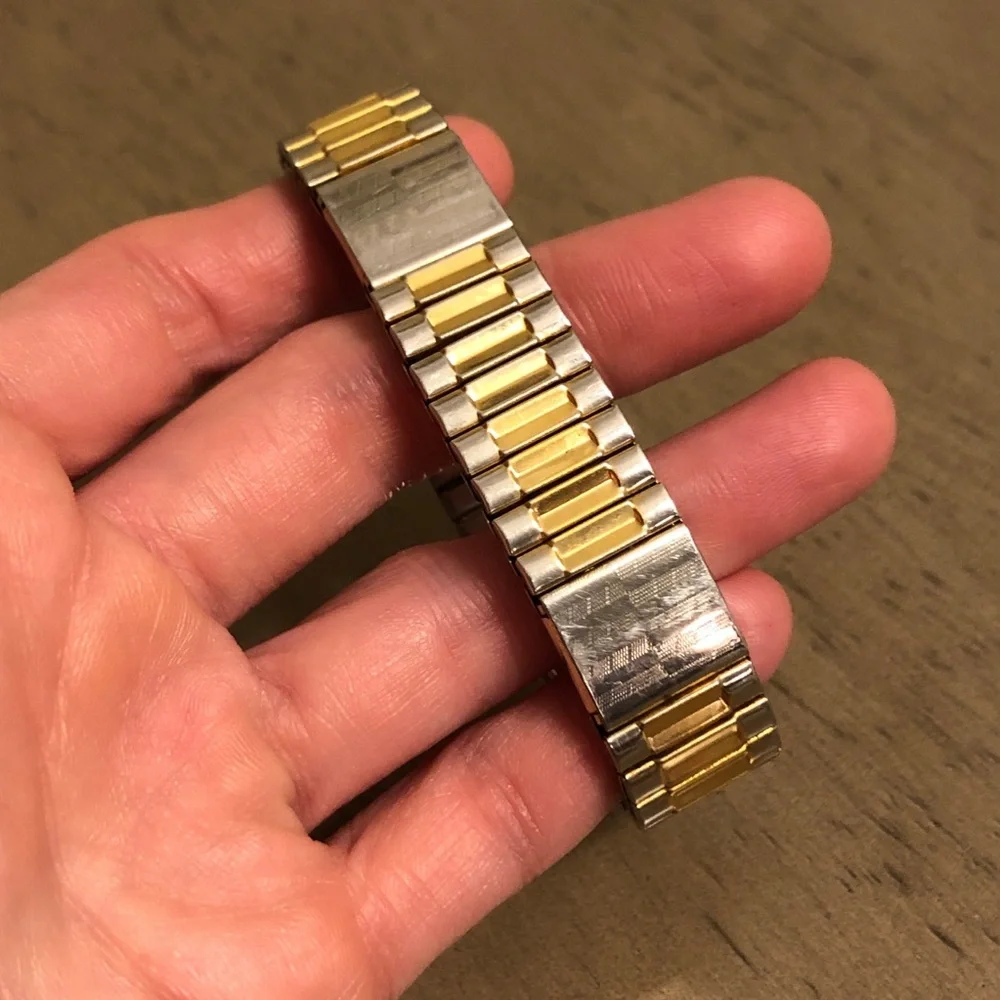 Gold and Silver Tone Men’s Metal Stretch Bracelet